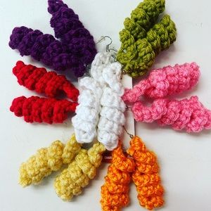 Handmade crochet spiral earrings